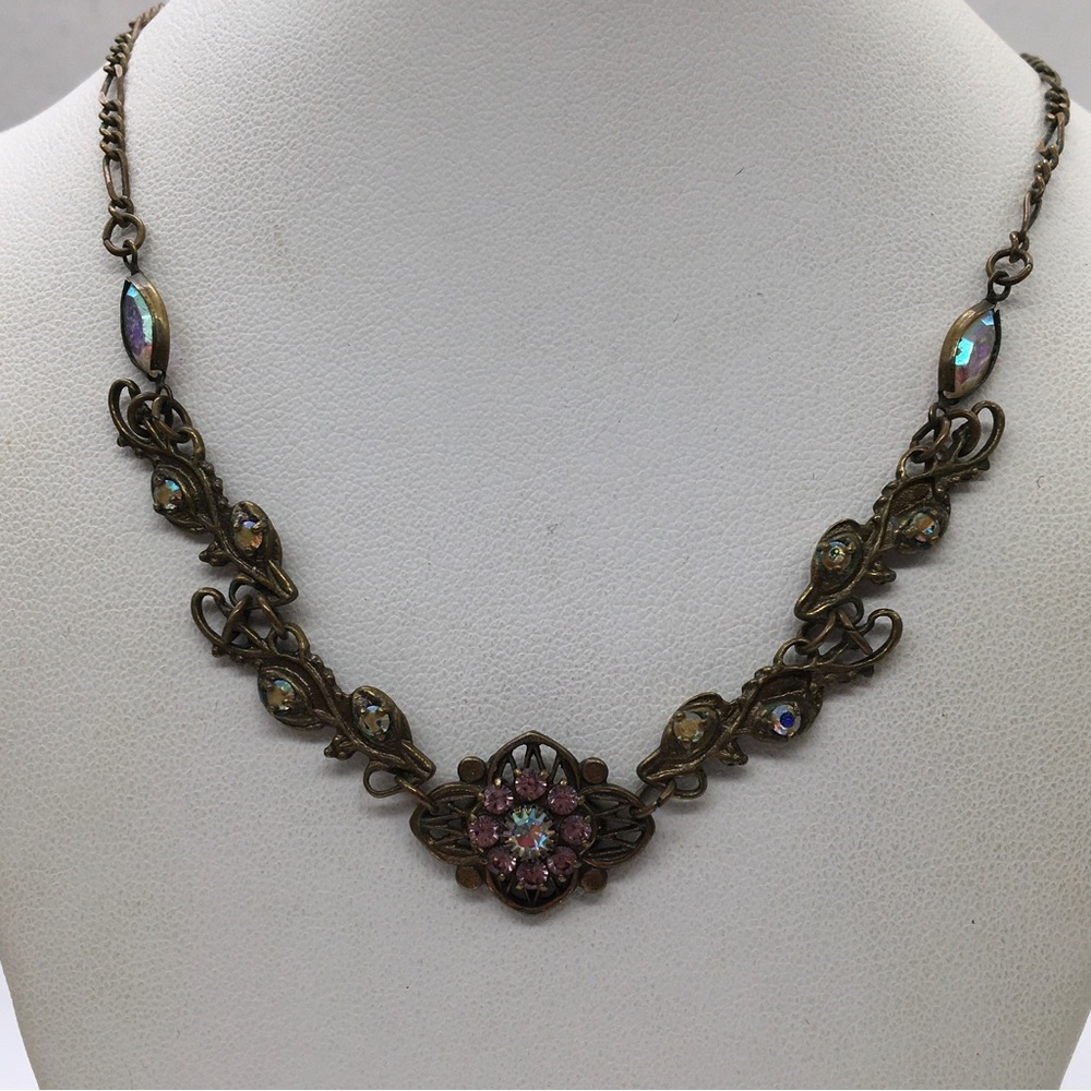 Kenny Ma San Francisco Antiqued Bronze Swarovski Crystal Necklace